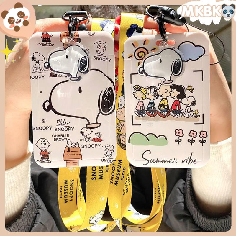 🐼 MKBK 🐼 Thẻ dây đeo thẻ sinh dễ thương SNOOPY móc khóa bọc căn cước thẻ hoc thẻ đi làm viên Vỏ bảo vệ bao đựng thẻ học sinh phù hiệu học sinh dây đeo bảng tên dây đeo bảng tên đồ dùng học sinh