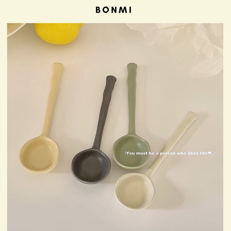 Thìa, muỗng sứ cao cấp Palete bảng màu pastel Hàn Quốc Bonmi