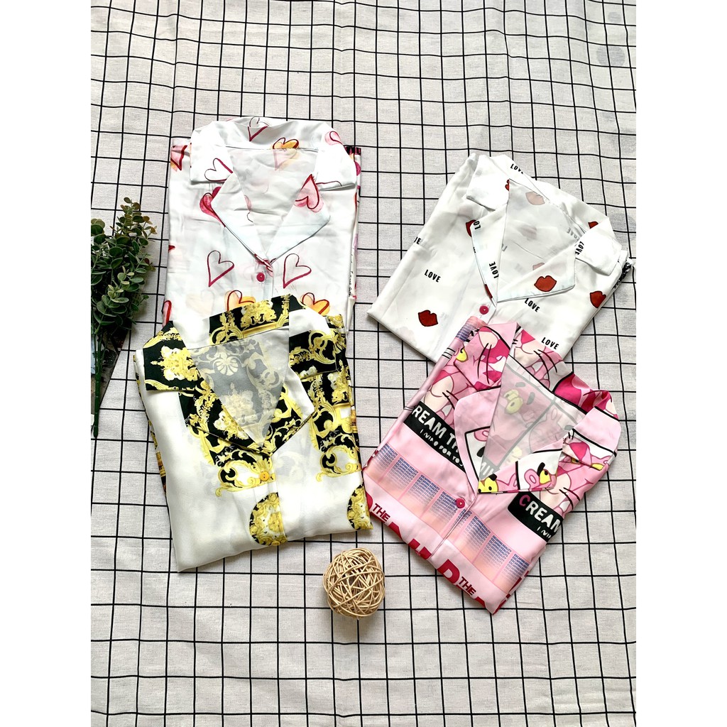 [ẢNH THẬT]🌸 Đồ Bộ Pijama🌸 - Bộ Lụa Thiết Kế Mặc Nhà Cao Cấp Quần Dài Tay Ngắn Freesize Siêu Mềm Mịn, Sang Trọng