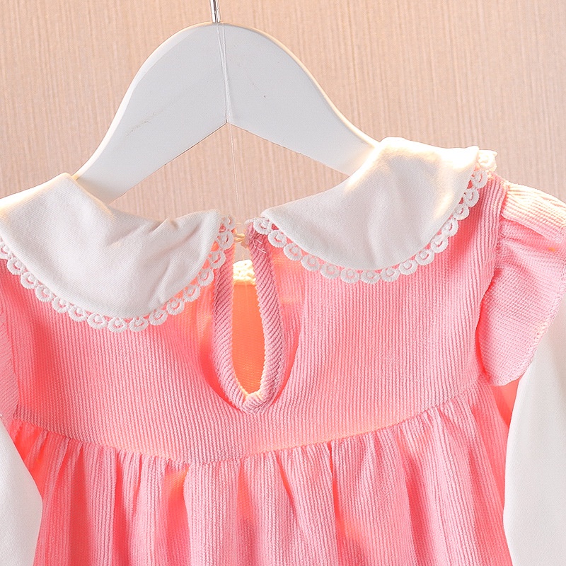 Đầm Tay Dài Hình Thỏ Dễ Thương Phong Cách Hàn Quốc Cho Bé Gái 0-4 Tuổi