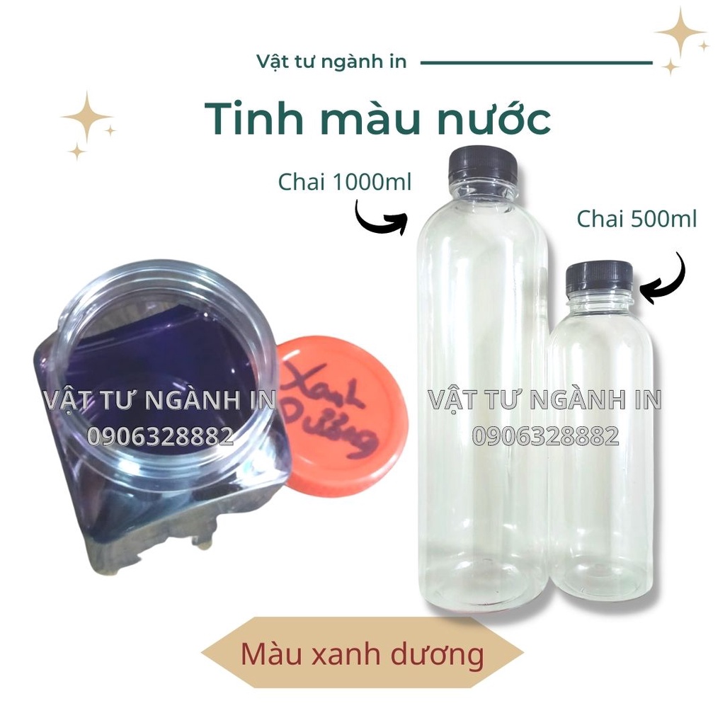 Chai 500ml Màu nước để tô tượng, pha sơn nước, vẽ màu, hội họa, in lụa trên vải, màu nguyên chất đậm đặc, không pha nước