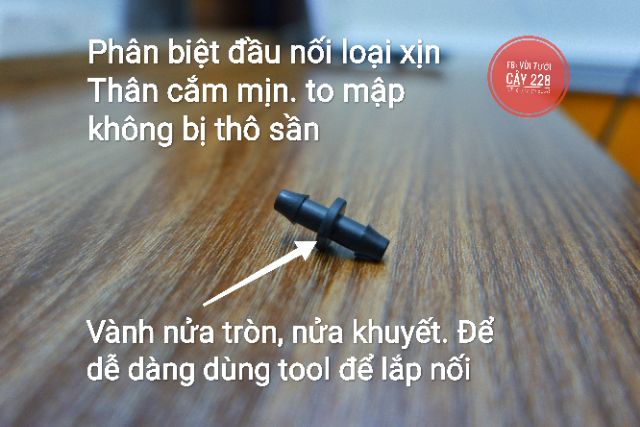 10 Cút Nối Khởi Thủy Dây Ống PE 5mm, 6mm 2 Đầu Khấc Gài Aquamate