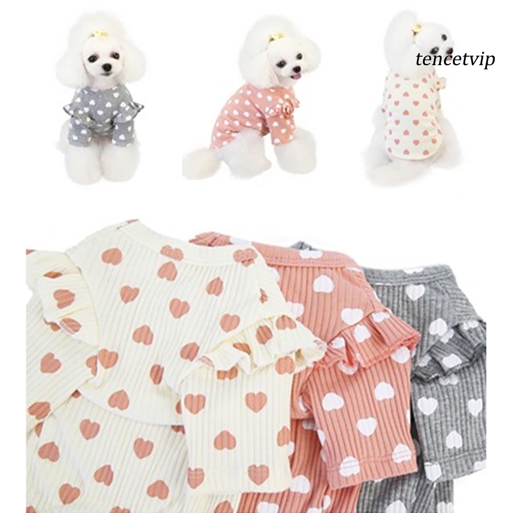 Áo thun cotton co giãn in họa tiết thời trang mùa thu dễ thương cho thú cưng