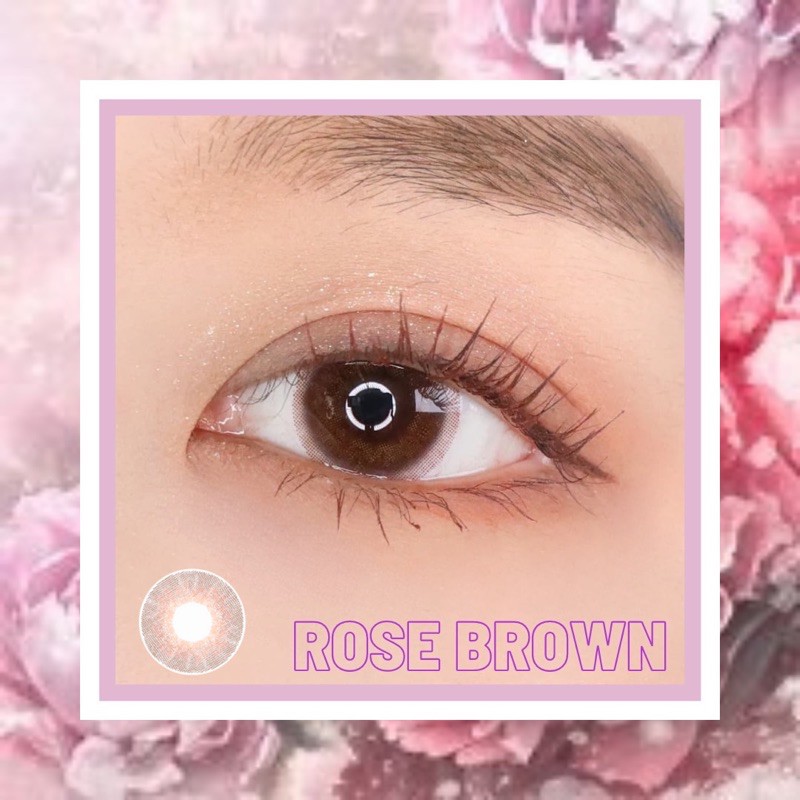 Kính áp tròng QUỲNH LENS rose brown 0-8 độ