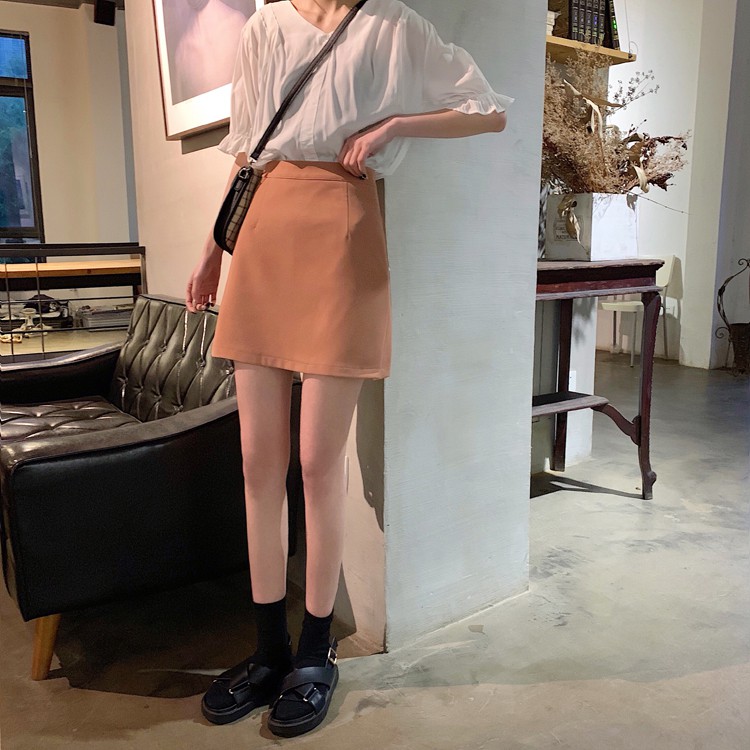 DUNEA Chân váy chữ A lưng cao thời trang cho nữ