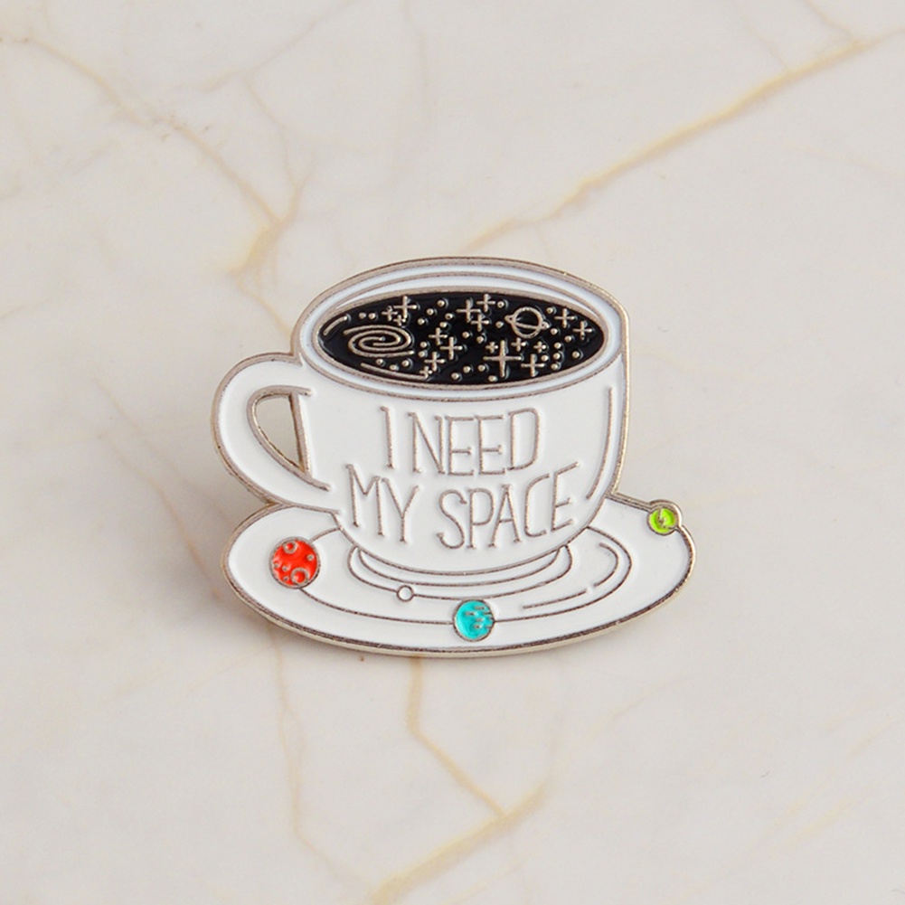 Ghim cài áo kim loại tạo hình tách cà phê thời trang Unisex
