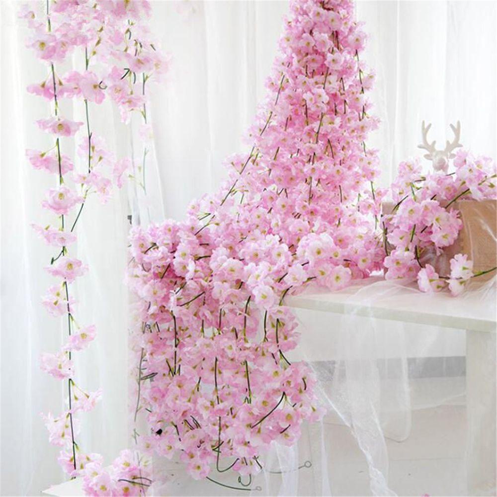 Dây Hoa Anh Đào Giả Bằng Lụa Dùng Trang Trí 2.2m 7.2ft