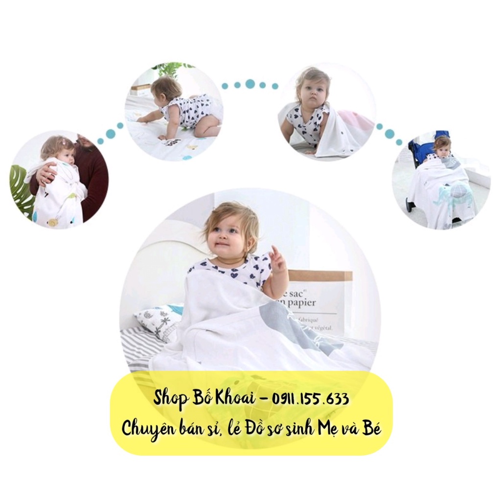 Chăn lụa sợi tre cao cấp - Chăn sợi tre siêu mềm cho bé hàng đẹp - Bố Khoai Store