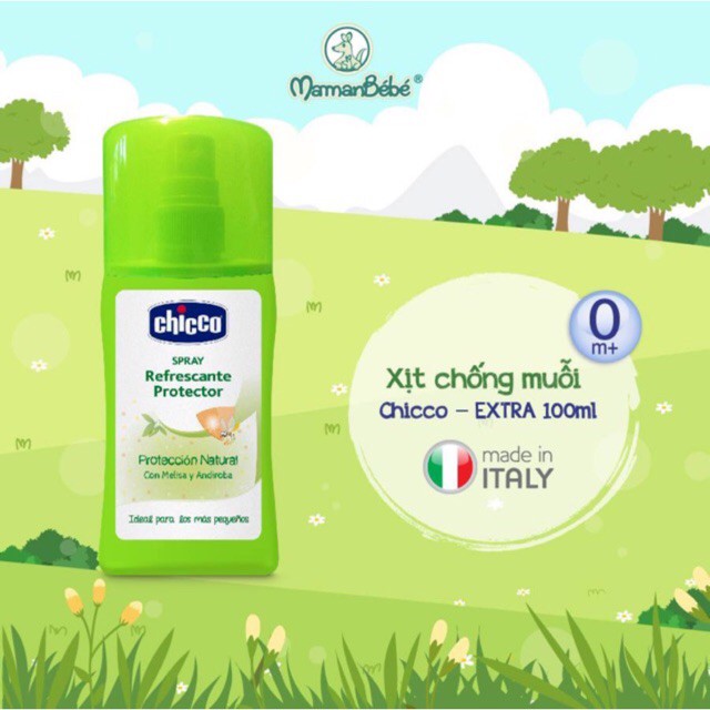 Xịt chống muỗi Chicco - Extra 100ml | Kem chống muỗi & côn trùng cắn