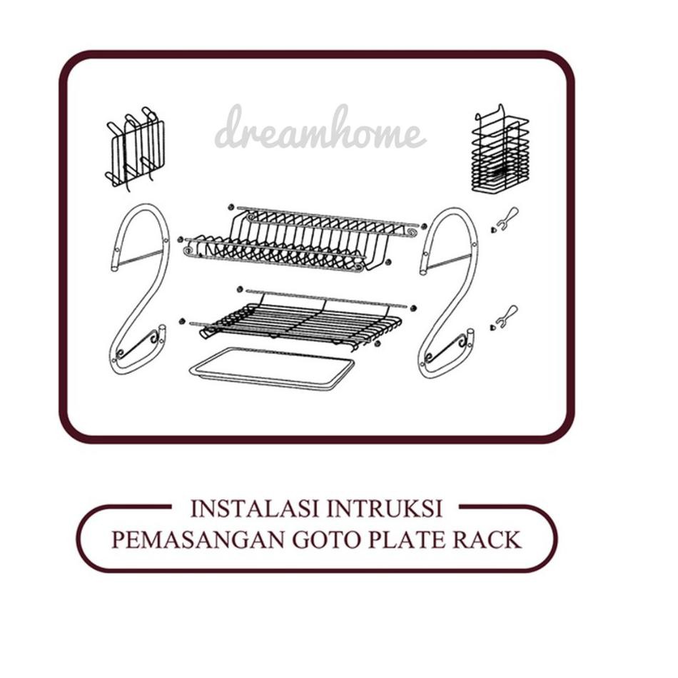 Giá Đỡ Đĩa 2 Tầng Bằng Thép Không Gỉ 6.6 Dreamhome Chất Lượng Cao | BigBuy360 - bigbuy360.vn