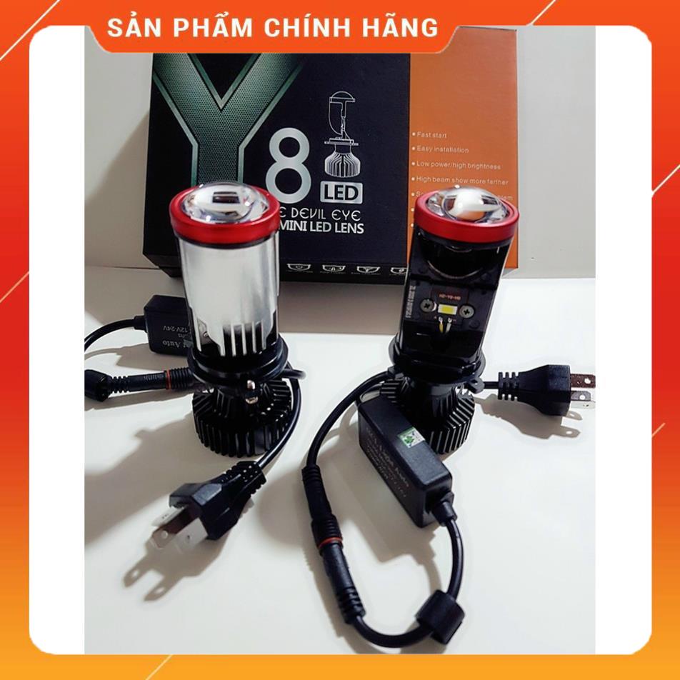 LED Bi Cầu Mini Led Y8 lắp oto - xe máy, CS 42W/bóng, Chân H4 Siêu Sáng, siêu bền