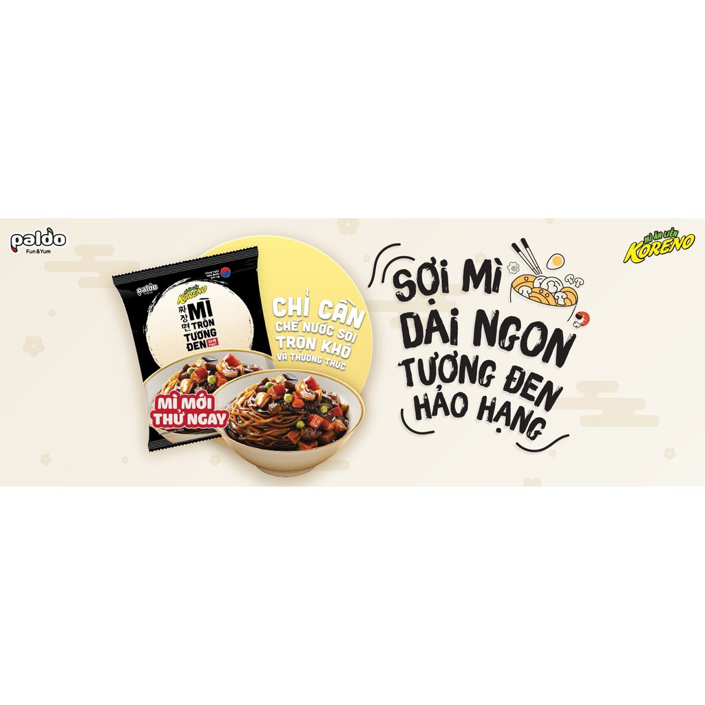 🥘🥘🥘Mỳ Trộn Tương Đen KORENO Siêu Ngon - Gói 78gr