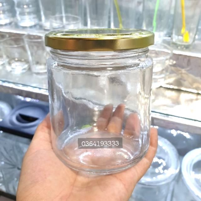 Hũ thủy tinh tròn 500ml nắp đen | BigBuy360 - bigbuy360.vn