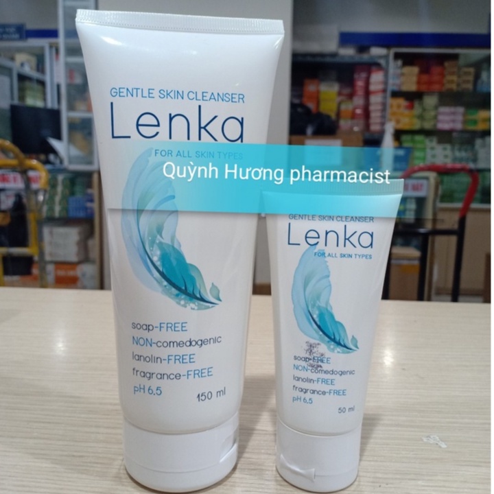 Sữa rửa mặt không xà phòng LENKA dành cho da nhạy cảm.