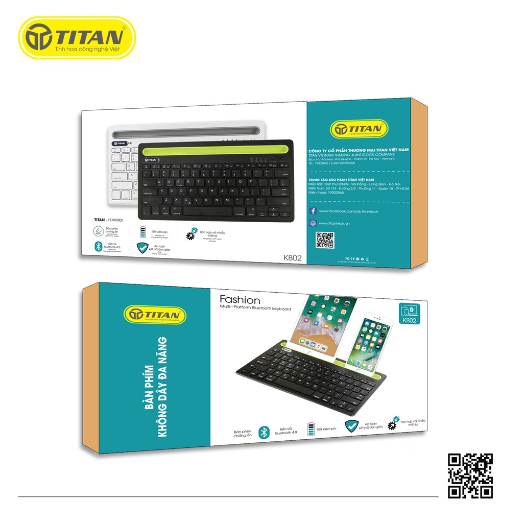 Bàn Phím Bluetooth Titan KB02 (TT-KB02) - Bảo hành 12 tháng 1 đổi 1 | WebRaoVat - webraovat.net.vn