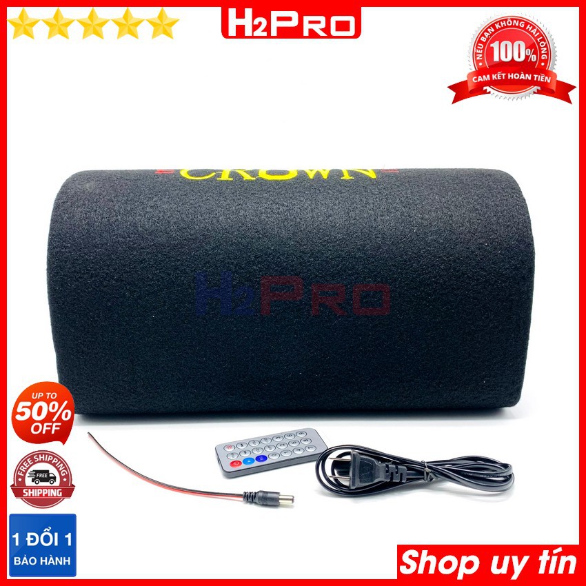 Loa bluetooth Crown 6 2021 H2PRO bass 16-120W đa năng USB-Thẻ nhớ-radio (1 loa), loa gầm ô tô cao cấp điện 220V-110V-12V