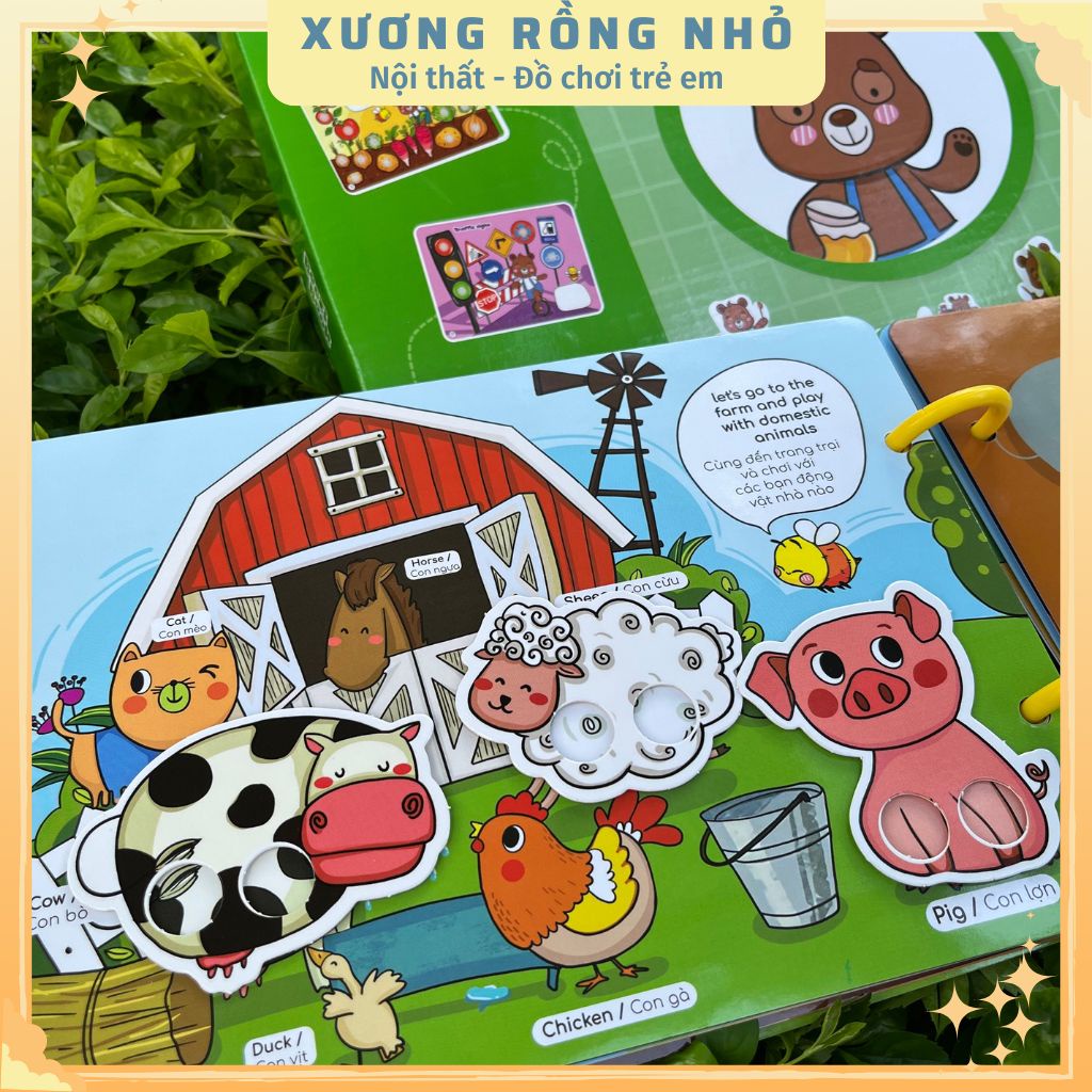 Đồ Chơi Học Liệu Bóc Dán BEEZI BOOK Phiên Bản Mở Rộng Thêm Nhiều Chủ Đề Cho Bé Từ 2-5 Tuổi Vui Chơi Học Tập