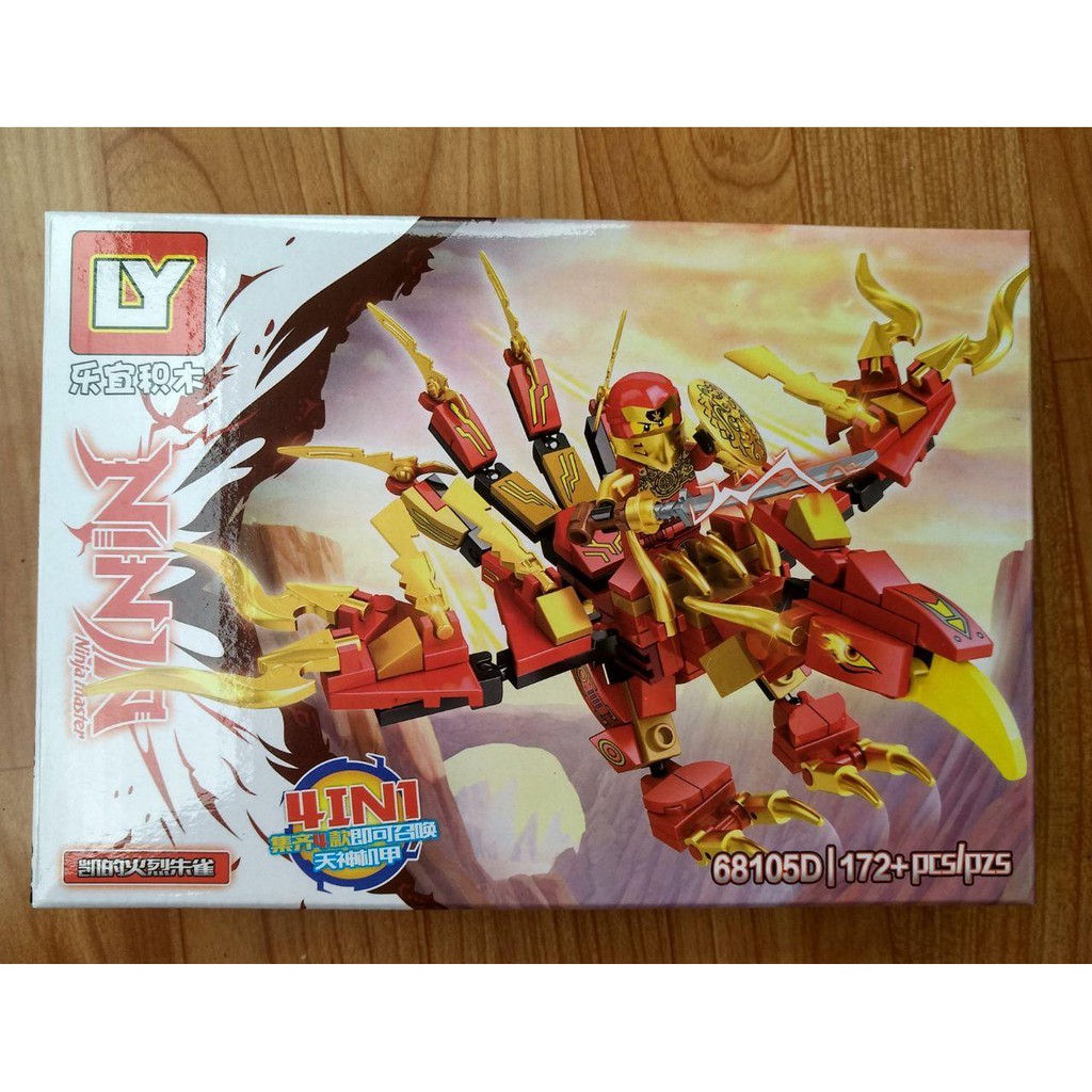 Lego xếp hình lắp ráp ninjago bộ tứ linh 4in1 LY 68105