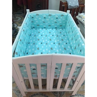 Combo Cũi Gỗ Quế Set Gồm Cũi + Đệm + Quây + Ga( 4 sản phẩm)
