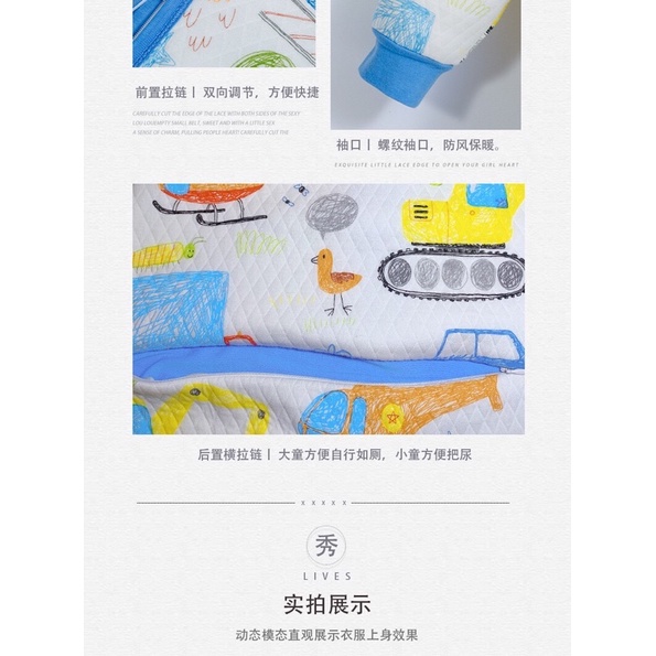 Babycity giữ ấm bụng túi ngủ dành cho các bé hay đạp chăn túi ngủ liền chân cotton xô