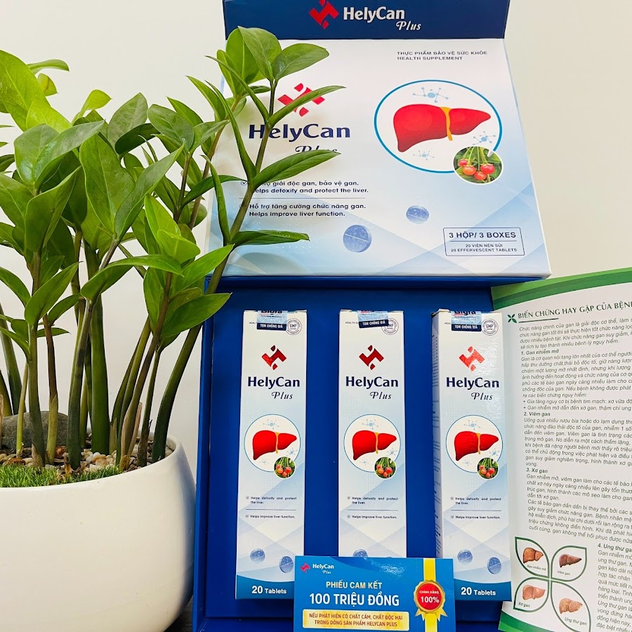 Helycan Plus Viên Sủi Hỗ Trợ Giải Độc Gan Hạ Men Gan - Tuýp 20 Viên