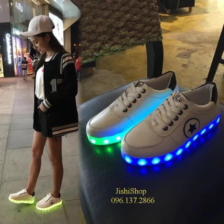 SQKL (Hàng có sẵn ) GIÀY PHÁT SÁNG ĐÈN LED NGÔI SAO NHỎ- tặng dây giày 7 màu sắc cầu vồng