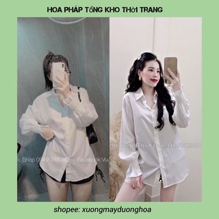 Áo sơ mi trắng trơn tay bo cổ đức siêu đẹp