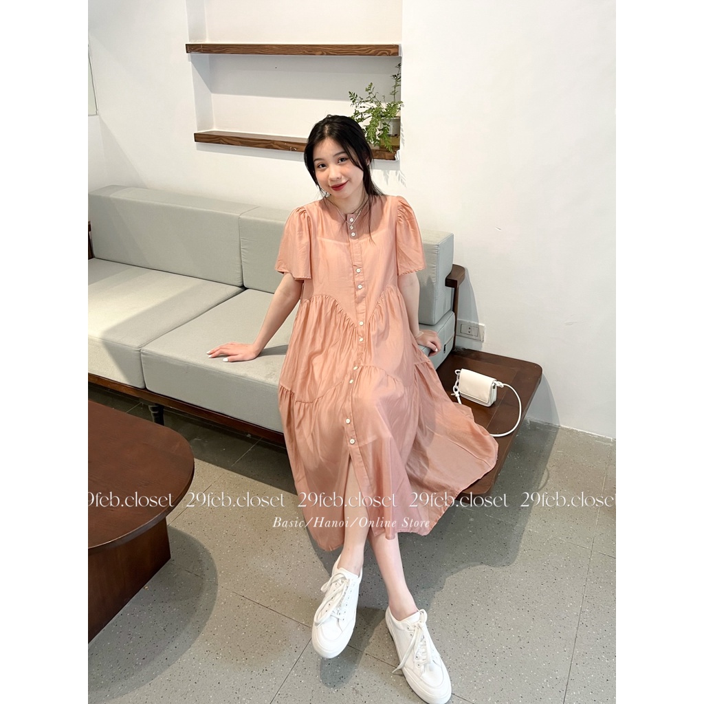 [Ảnh thật/Video] Set váy babydoll voan tơ cúc dọc kèm váy 2 dây 29feb.closet S21 | BigBuy360 - bigbuy360.vn