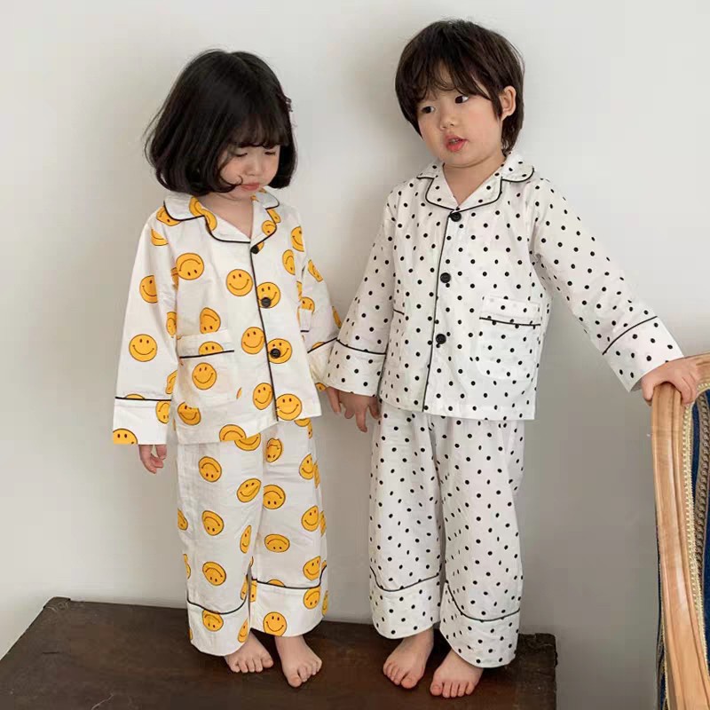 Đồ bộ quần áo dài tay pijama chất đũi xốp cho bé AM801