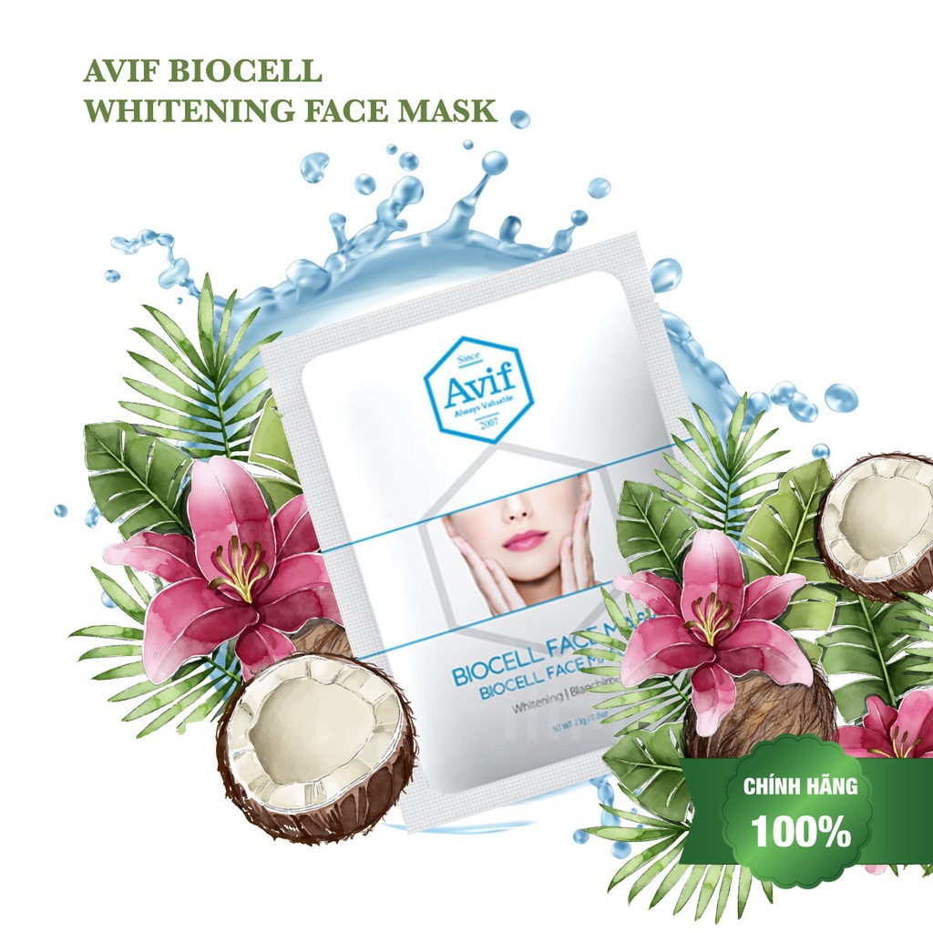 Mặt Nạ Dưỡng Trắng Da Avif Biocell Whitening Face Mask