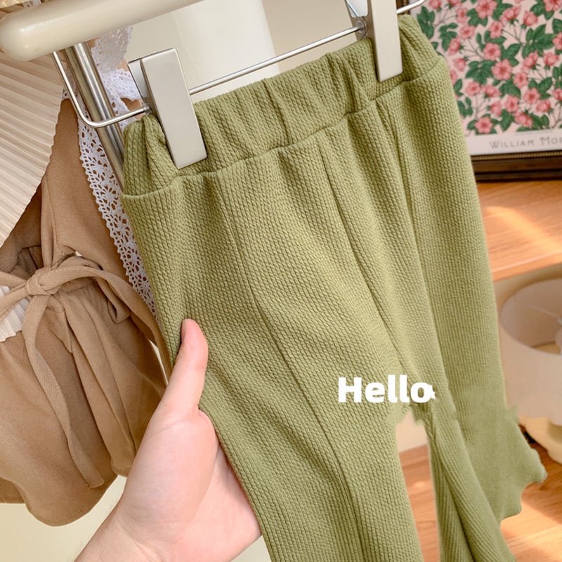 [Babycat] Hàng Có Sẵn Quần Ống Loe Xẻ Tà Phong Cách Nhật Bản Hàn Quốc Thời Trang Mùa Thu 2022 Dành Cho Bé Gái