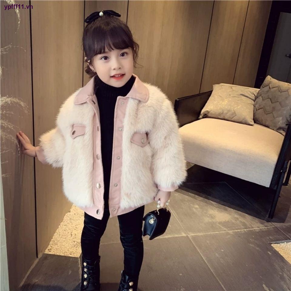 Áo khoác cotton giả lông cáo dày ấm áp phong cách Hàn Quốc thời trang 2021 mới cho bé gái