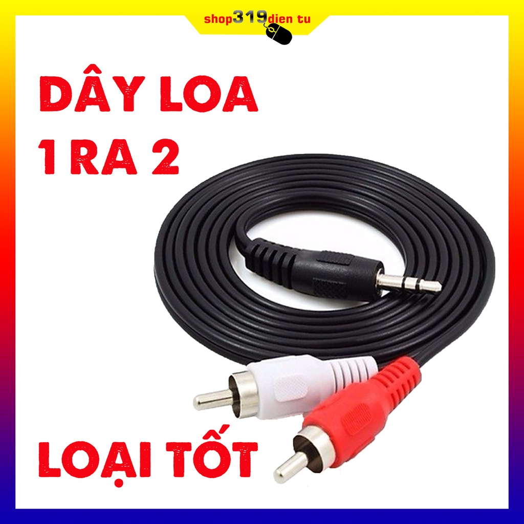 Dây Loa 1 đầu 3.5mm ra 2 đầu AV dài 1.5m chống nhiễu loại tốt