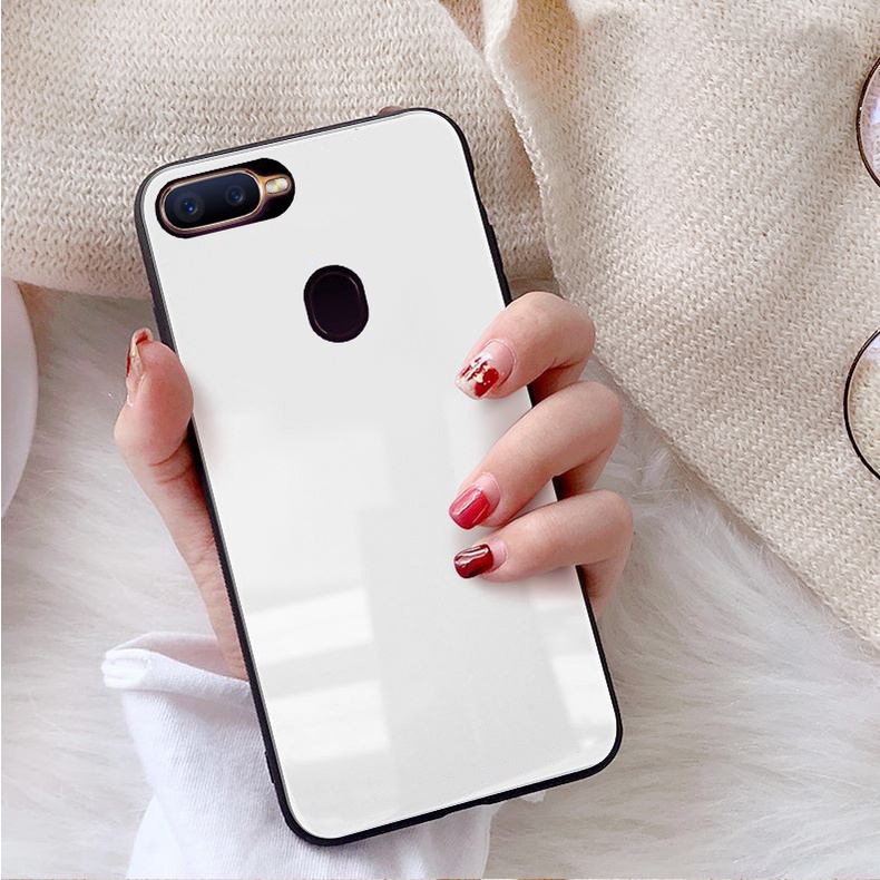 Ốp Lưng OPPO A12/A7/A5s/F9 Mặt kính gương sáng bóng cao cấp
