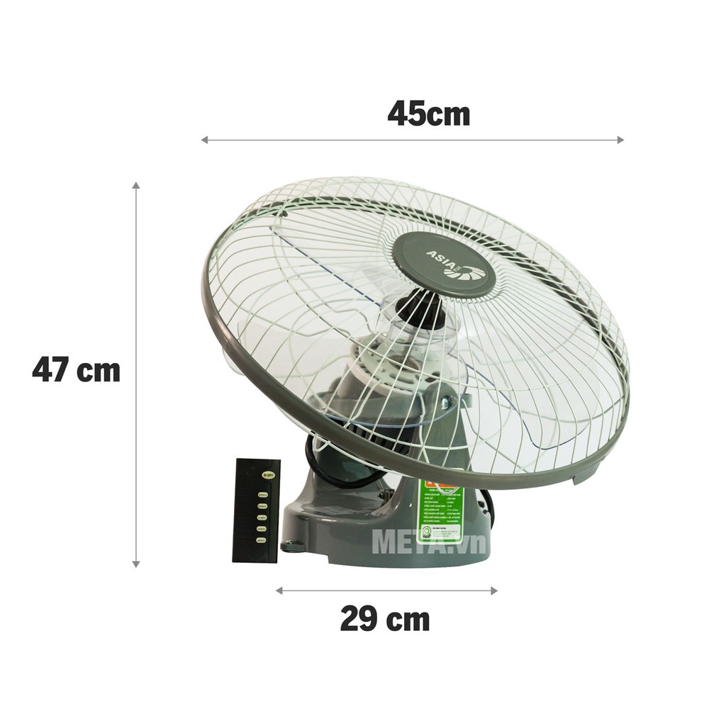 Quạt Đảo Trần ASIA X16002 - Xám - Hàng Chính Hãng