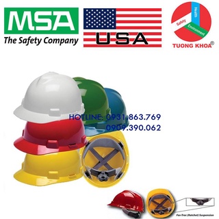 Nón bảo hộ v-gard hãng msa màu trắng, đỏ, vàng, xanh lá // tksafety
