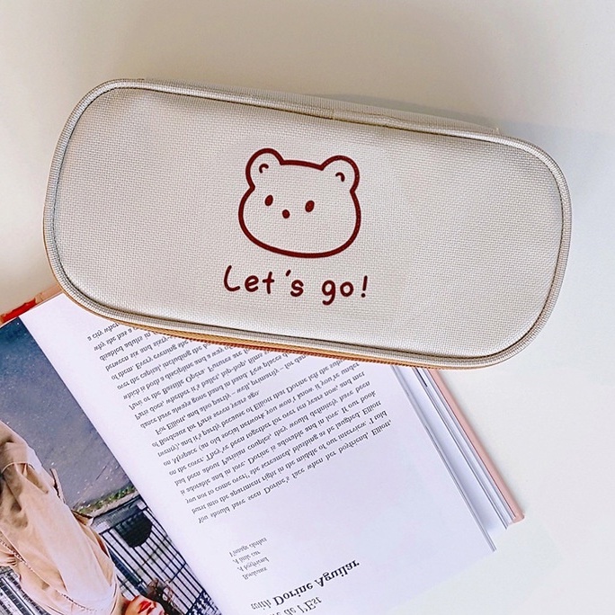 Túi Đựng Bút Vải Canvas Sức Chứa Lớn Phong Cách ins Đơn Giản Cho Học Sinh Ốp