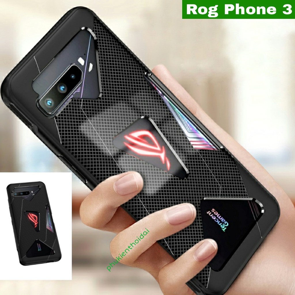 Ốp lưng Asus Rog Phone 2 / Phone 3 / Phone 5 / 5 Pro chống sốc thời trang tản nhiệt Gaming vân carbon siêu bền