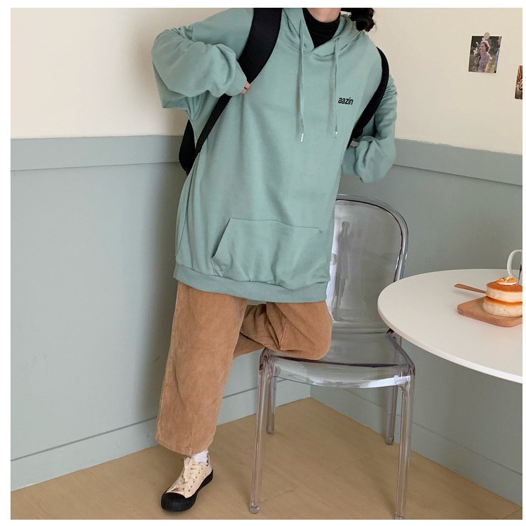 [MŨ 2 LỚP] Áo Hoodie Azzim Nỉ Bông Ulzzang Nữ Cá Tính Form Rộng Rãi HD74 - Liti shop