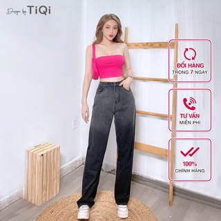 Quần jeans ống rộng nữ màu Xám Đen Ombre TiQi Jeans B2-198