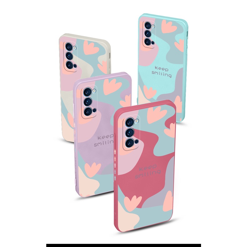 Ốp Điện Thoại Silicon Viền Thẳng Có Dây Đeo Cho oppo reno 4 reno 5 reno 6 reno 3