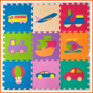 Thảm xốp cho bé hình giao thông (bộ 10 tấm)- Kích thước mỗi tấm 30x30x1cm- Hàng Việt Nam
