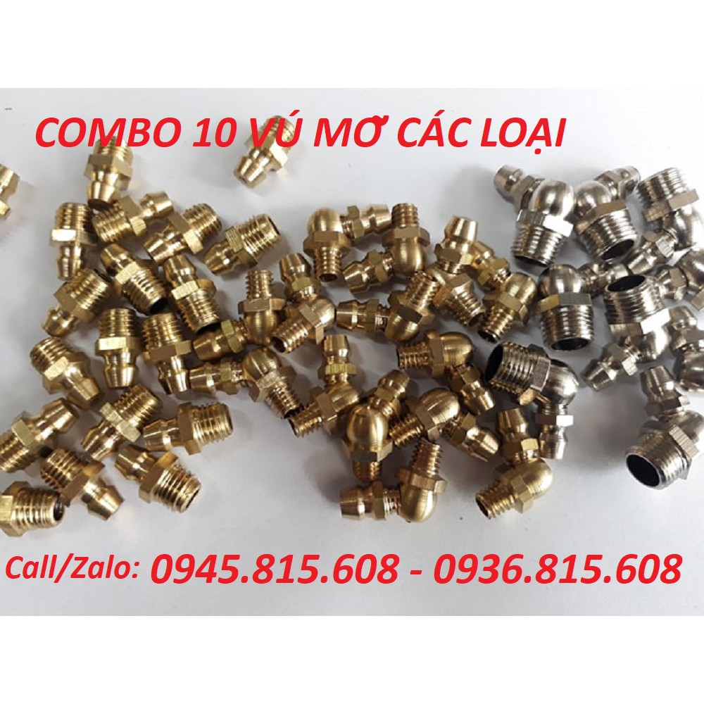 [COMBO] 10 Đầu vú mỡ. Vú bơm mỡ các loại 6,8,10... Cong,Thẳng