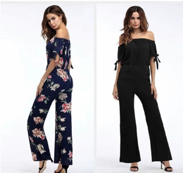 Jumsuit Trễ Vai Hoa