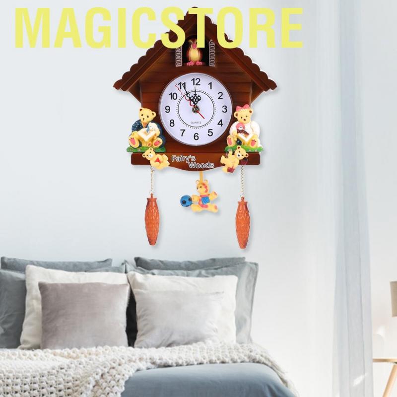 Magicstore Cuckoo Clock Tree House Wall Art Vintage Decoration for Home Living Room Office