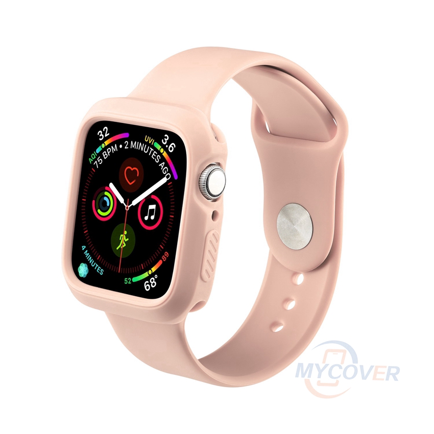 Bộ dây đeo và ốp nhựa mềm 2 trong 1 bảo vệ đồng hồ thông minh Apple Watch 7 6 SE 5 4 3 2 1 42/ 44/ 40 MM