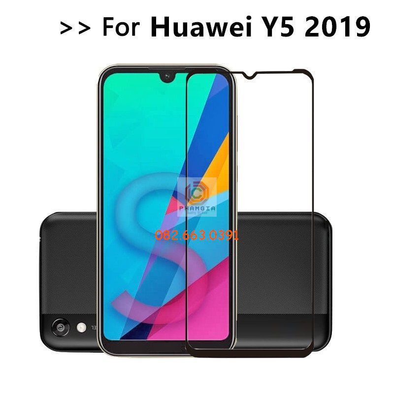 Kính cường lực Huawei Y5 2019/y6 pro 2019 /y7 pro 2019  full màn hình, full keo, siêu chuẩn