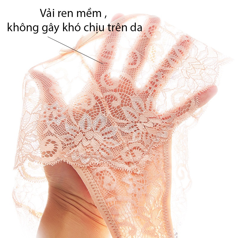 Quần lót nữ sexy ren gợi cảm BRALUNE, quần chíp nữ lọt khe kháng khuẩn mã 519