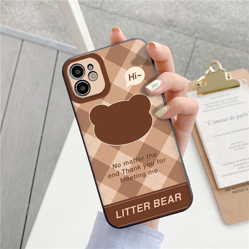 Ốp lưng Iphone vuông bảo vệ camera trending ốp iphone màu nâu đủ mã 7plus 8plus x xr xsmax 11 promax 12 pro 13promax