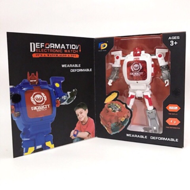 Đồng hồ điện tử trẻ em Robot biến đồ chơi Siêu nhân 2in1